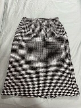 Vintage Pendleton 100% Virgin Wool Houndstooth Midi Skirt Size 6